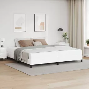 Ágy matracmal Tiszta fehér 200 x 200 cm Műbőr