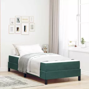   Boxspring ágy matraccal matracmal Sötétzöld 80 x 200 cm Bársony