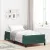 Boxspring ágy matraccal matracmal Sötétzöld 90 x 190 cm Bársony