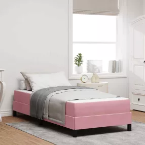   vidaXL Boxrugós ágy matracmal Rózsaszín 100 x 200 cm szövet