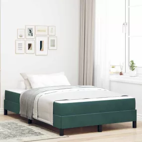  vidaXL Boxrugós ágy matracmal Sötétzöld 120 x 190 cm szövet