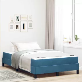   vidaXL Boxrugós ágy matracmal Sötét kék 120 x 190 cm szövet