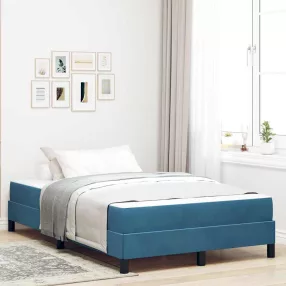   vidaXL Boxrugós ágy matracmal Sötét kék 120 x 200 cm szövet