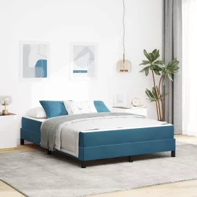   vidaXL Boxrugós ágy matracmal Sötét kék 140 x 200 cm szövet