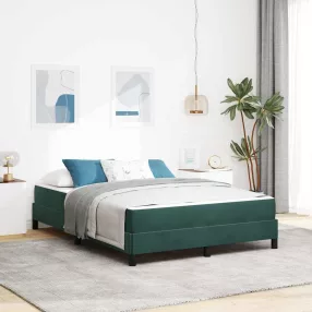   vidaXL Boxrugós ágy matracmal Sötétzöld 160 x 200 cm szövet