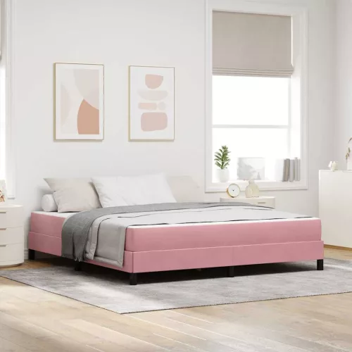 Boxspring ágy matraccal Rózsaszín 180 x 200 cm Bársony