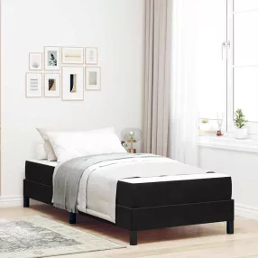 Boxrugós ágy matracmal Fekete 80 x 220 cm szövet