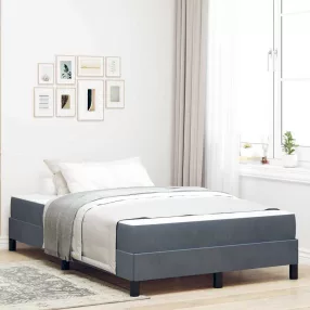   vidaXL Boxrugós ágy matracmal Sötétszürke 120 x 220 cm szövet