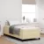 Boxrugós ágy Krém és fekete 80 x 200 cm Textil és mérnöki fa