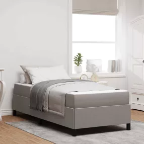   Boxrugós ágy Krém és fekete 90 x 200 cm Textil és mérnöki fa