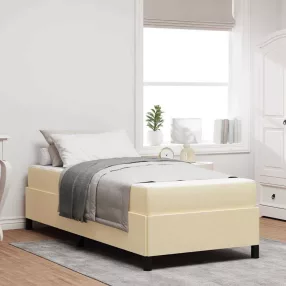 vidaXL Boxrugós ágy Krém 90 x 200 cm szövet