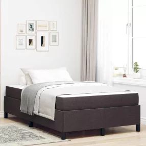 vidaXL Boxrugós ágy Sötét Barna 120 x 190 cm szövet