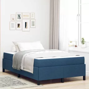 vidaXL Boxrugós ágy Kék 120 x 190 cm szövet