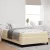 Boxrugós ágy Krém és fekete 120 x 200 cm Textil és mérnöki fa