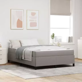   Boxrugós ágy Taupe és Fekete 140 x 200 cm Textil és mérnöki fa
