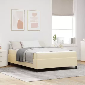 vidaXL Boxrugós ágy Krém 140 x 200 cm szövet