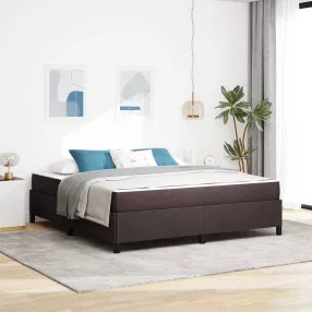 vidaXL Boxrugós ágy Sötét Barna 180 x 200 cm szövet