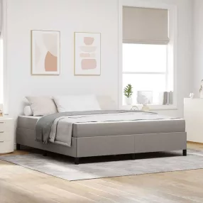   Boxrugós ágy Taupe és Fekete 180 x 200 cm Textil és mérnöki fa