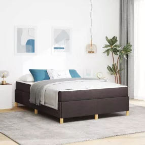   vidaXL Ágykeret matracmal Sötét Barna 140 x 190 cm szövet
