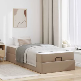 vidaXL Ágykeret matraccal Egyéb 2 pcs Sárgásbarna PVC