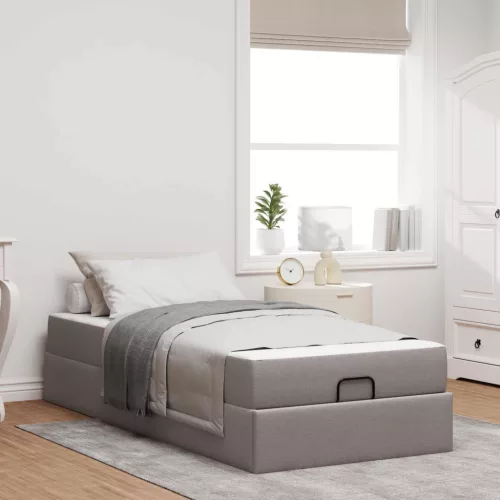 Ágykeret matraccal matracmal 2 pcs Tópszínű szövet
