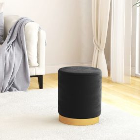 fekete kerek bársonyülőke tárolóval 31 x 37 cm