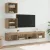 TV Fali Egységek LED-del 5 pcs Artisan tölgy 100 x 30 x 30 cm Faanyag