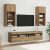 vidaXL TV Fali Egységek LED-del 5 pcs Artisan tölgy 40,5 x 30 x 90 cm