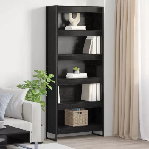 vidaXL Könyvespolc 2 pcs Fekete tölgy 80 x 30 x 189,5 cm Faanyag
