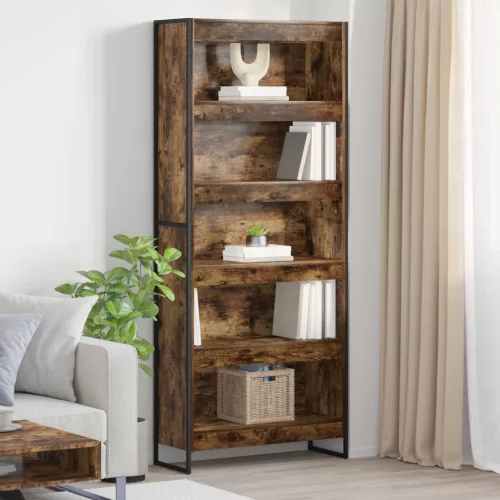 vidaXL Könyvespolc 2 pcs Füstös tölgy 80 x 30 x 189,5 cm Faanyag