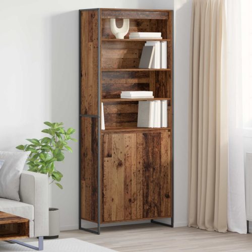 Magas szekrények 2 pcs Öreg fa 79 x 36 x 200 cm Faanyag