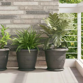 vidaXL Növénycserép 24 pcs Fekete Ø 34 x 28 cm Műanyag