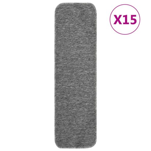 15 db szürke négyszögű csúszásmentes lépcsőszőnyeg 75 x 20 cm