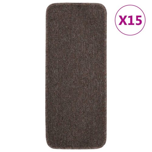 15 db barna négyszögű csúszásmentes lépcsőszőnyeg 60 x 25 cm