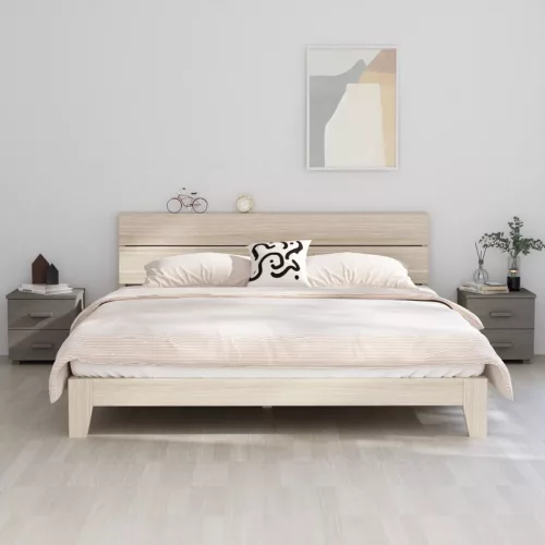 HAMAR 2 db világosszürke tömör fa éjjeliszekrény 40x35x44,5 cm