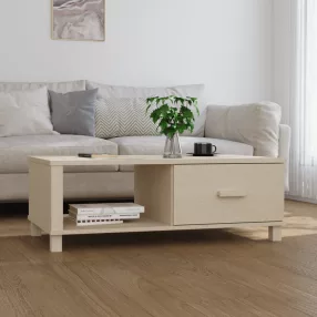   HAMAR mézbarna tömör fenyőfa dohányzóasztal 100 x 55 x 35 cm