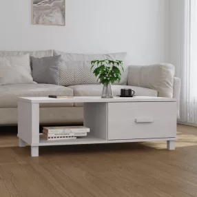   HAMAR fehér tömör fenyőfa dohányzóasztal 100 x 55 x 35 cm