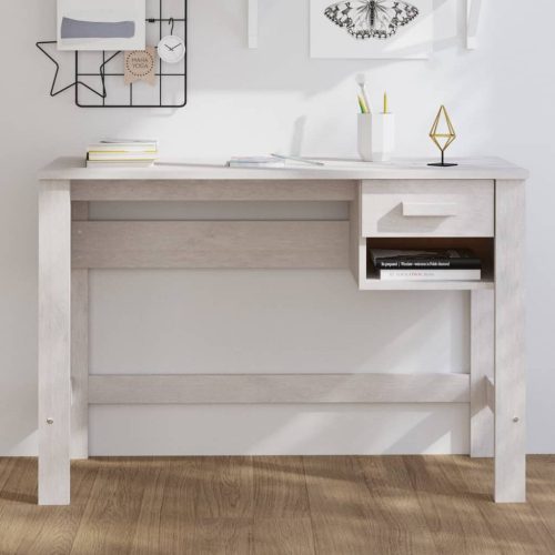 HAMAR fehér tömör fenyőfa íróasztal 110 x 40 x 75 cm