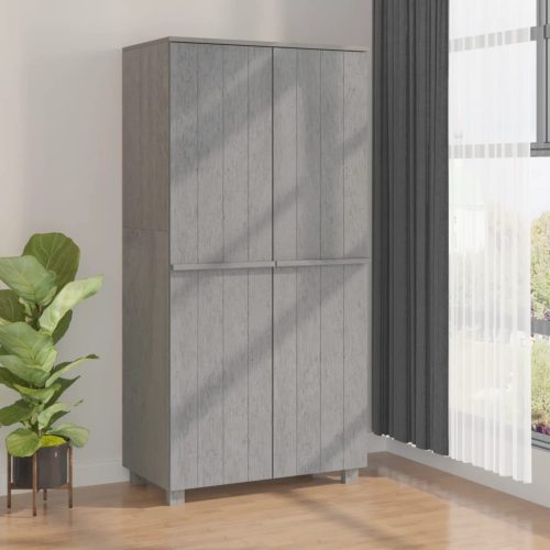 HAMAR világosszürke tömör fenyőfa gardrób 89 x 50 x 180 cm