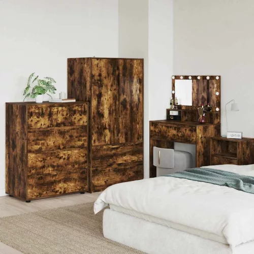 Tároló szekrények 2 pcs Füstölt tölgy 80 x 48 x 105 cm Faanyag