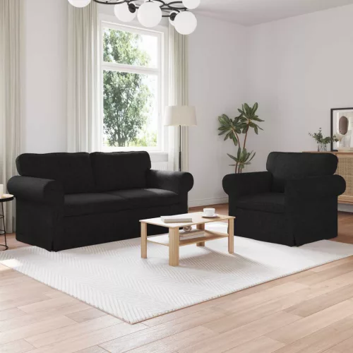 Kanapé Szett 2 db Fekete szövet