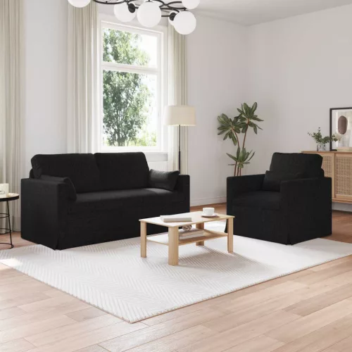 Kanapé Szett 2 db Fekete szövet