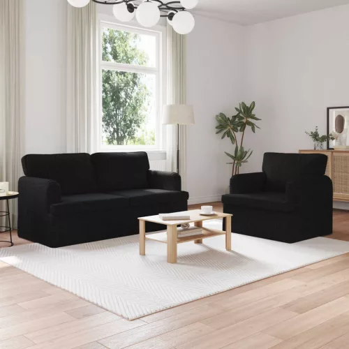 Kanapé Szett 2 db Fekete szövet