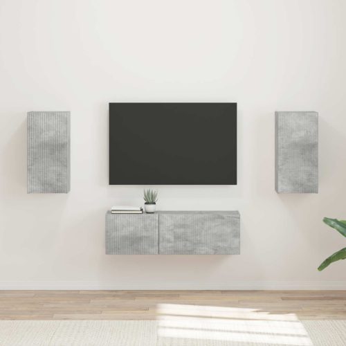 TV falit kabinet szett 4 pcs Beton Szürke Faanyag