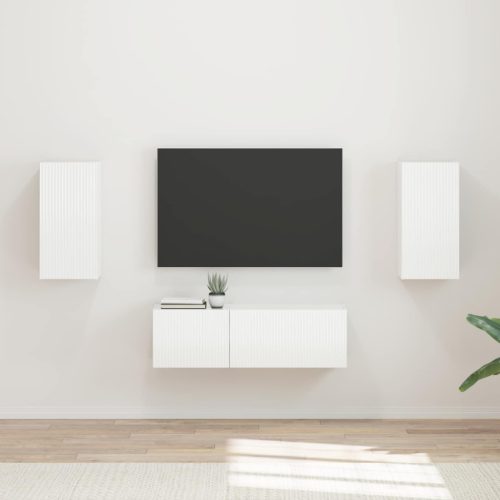 TV falit kabinet szett 4 pcs Magas Fényű Fehér Faanyag