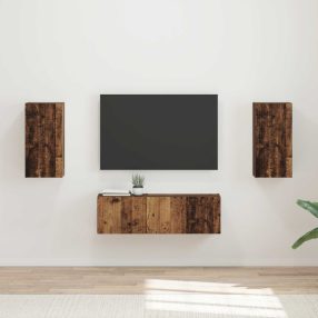  TV falit kabinet szett Falra szerelhető 4 pcs Öreg fa Faanyag