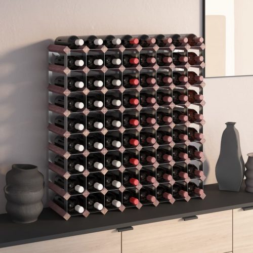 barna tömör fenyőfa bortartó 72 palackhoz