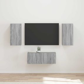 TV szekrény garnitúra 6 pcs Szürke Sonoma Faanyag