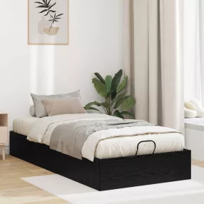   vidaXL Ottomán Ágykeret Fekete Tölgy 203 x 90 x 25 cm Mérnöki fa