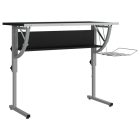 fekete-szürke szerelt fa és acél íróasztal 110x53x(58-87) cm